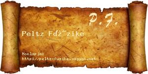 Peltz Füzike névjegykártya